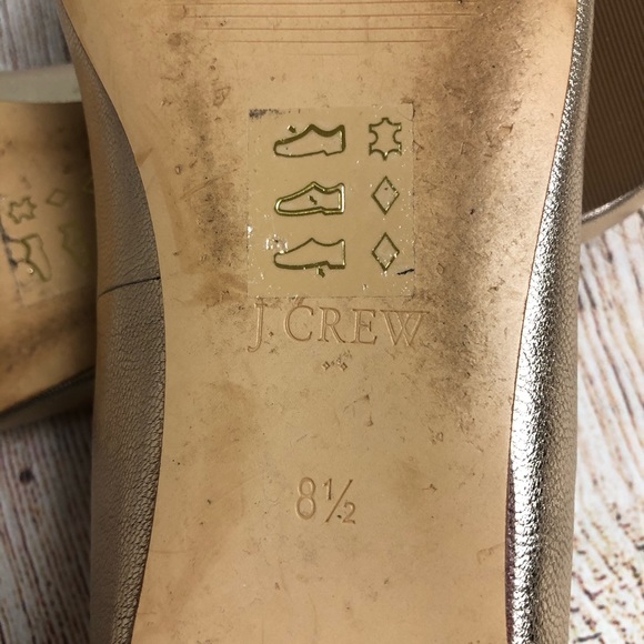 J Crew Metallic Gold Scalloped Ballet Flats 8.5 - Picture 9 of 11